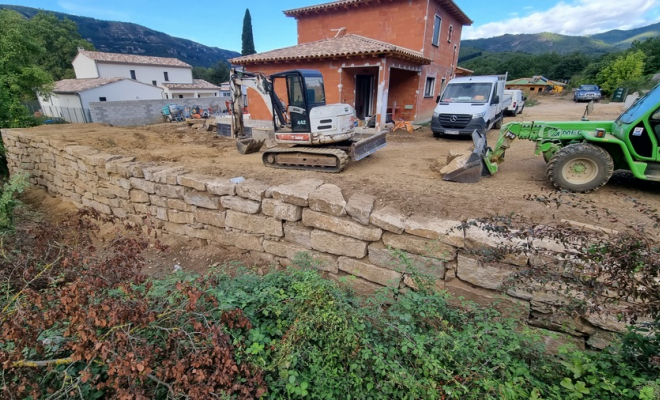 Muret en pierre, Saint-Clément-de-Rivière, RJ Aménagements Extérieurs