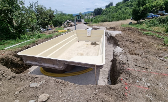 Piscine à coque, Saint-Clément-de-Rivière, RJ Aménagements Extérieurs