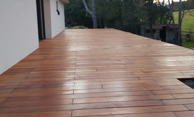 Terrasse en bois, Saint-Clément-de-Rivière, RJ Aménagements Extérieurs